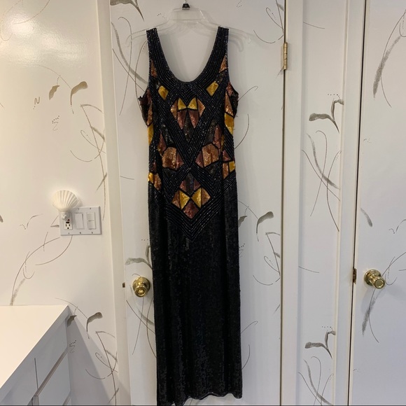Beaded Evening Gown with Matching Jacket, Medium - Picture 2 of 11